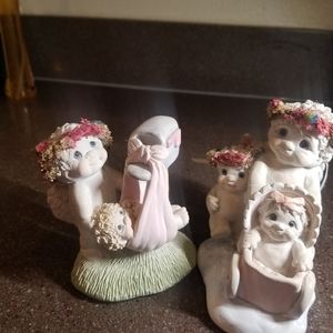 2 Dreamsicles Cherubs Baby Boom & Sunday Stroll Signed + FREE Snow Globe